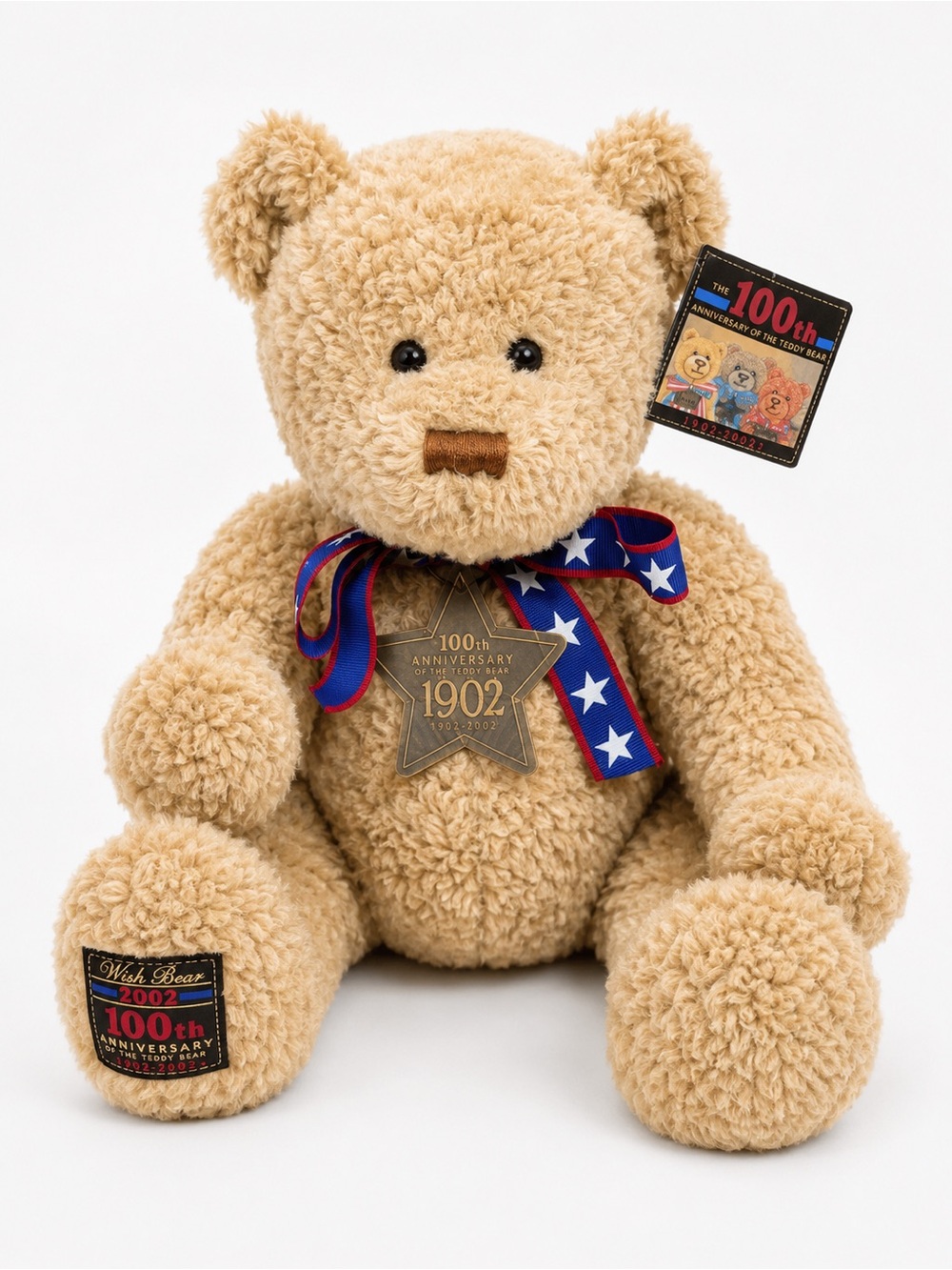 100th Anniversary Teddy Bear Plush - Beige - Classic Collectible